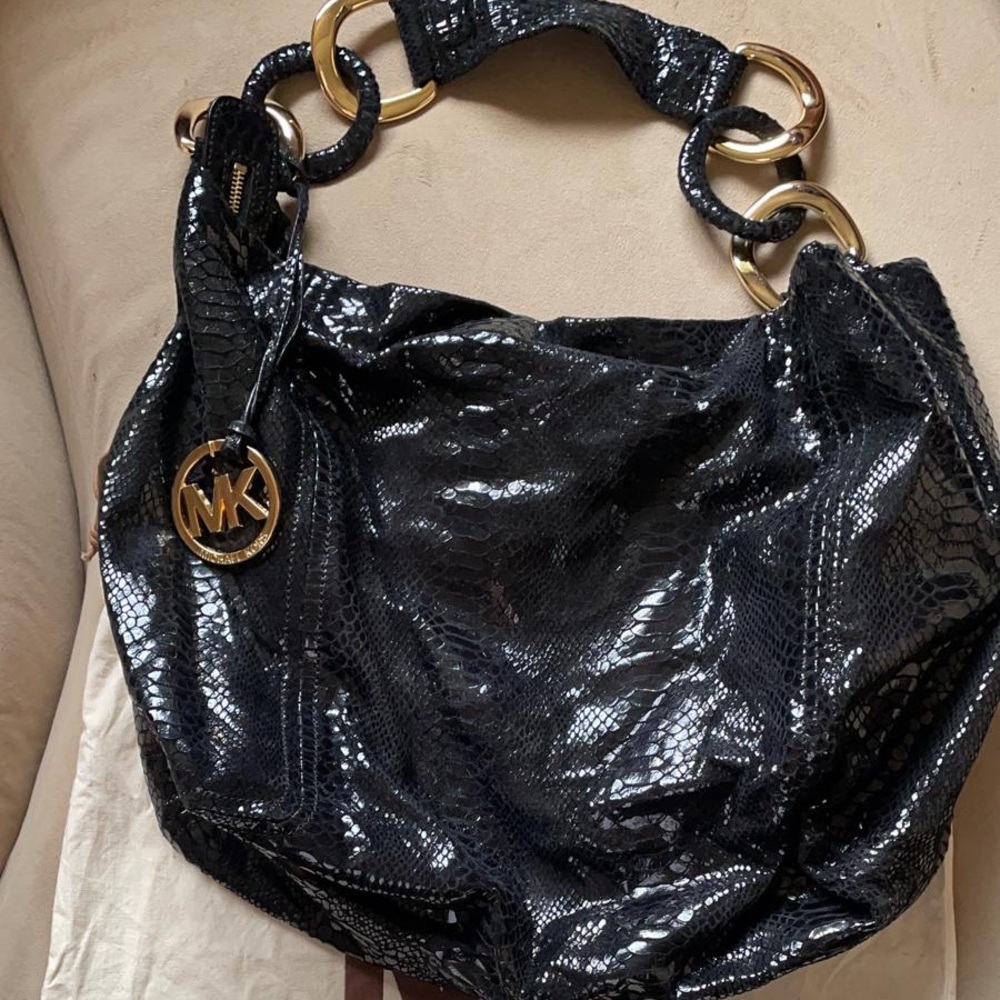 Michael Kors Snakeskin Chain Hobo Bag